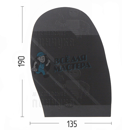 Проф. формованная X-Profi "Классик", цв. черный, 2,2мм - Чертеж