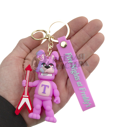 Брелок для ключей "FNAF" цв.розовый + карабин