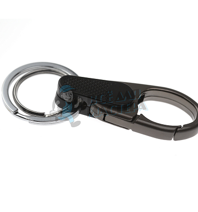 Карабин с двумя кольцами для ключей овальный