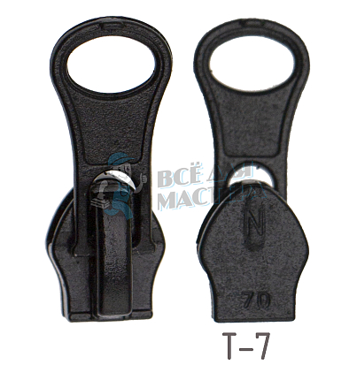 Бегунок для спиральной молнии, тип 7, автомат, "ГРУША" цв. черный 322