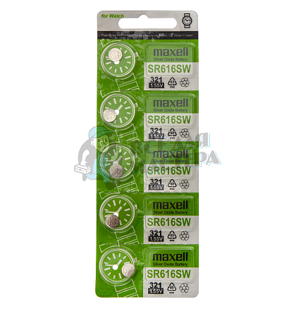 Батарейка MAXELL 321 SR616SW BL5 GREEN (CN) 1.55V (5/100/500) - Чертеж