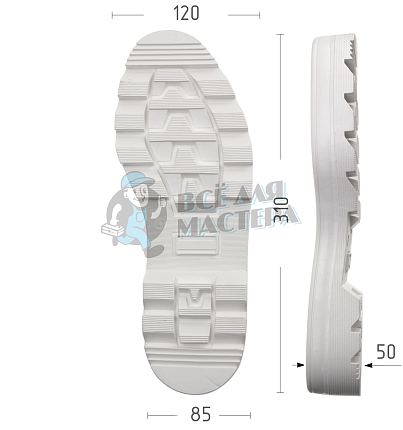 Подошва муж. Киров 115-М р. 41, цв. белый