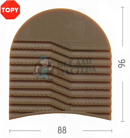 Набойки Topy  Serac, р-р 172, цв. карамельный (93) - Чертеж