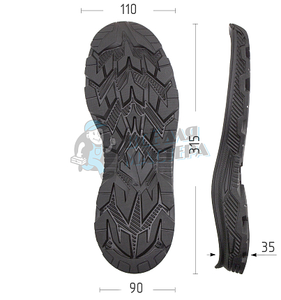 Подошва муж. "BORIS", р.43, цв.ченый