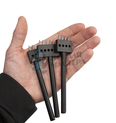 Пробойник строчный круглый (шаг 6мм) набор 3шт