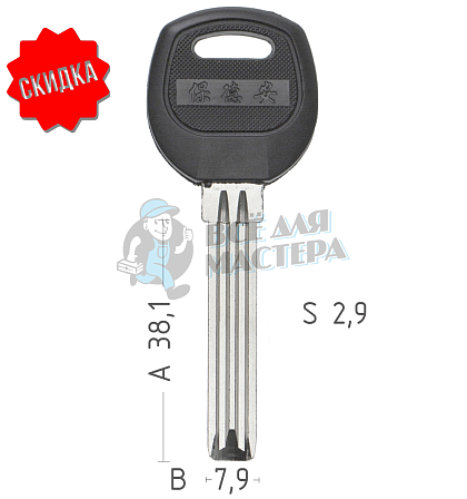 CANAS PSNJ 2P SAN-5P ПОЛУКР.2ПАЗА 8X38MM. КНР - Чертеж