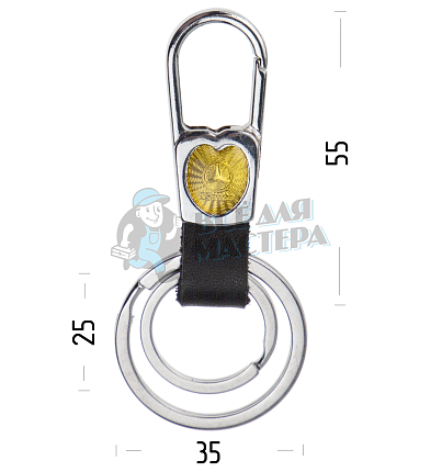 Авто карабин с двумя кольцами для ключей MERCEDES