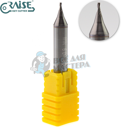 Вертик.фреза RAISE EW6009-3F ф0,9мм CARBIDE (ф0,9Х6Х40)								 - Чертеж