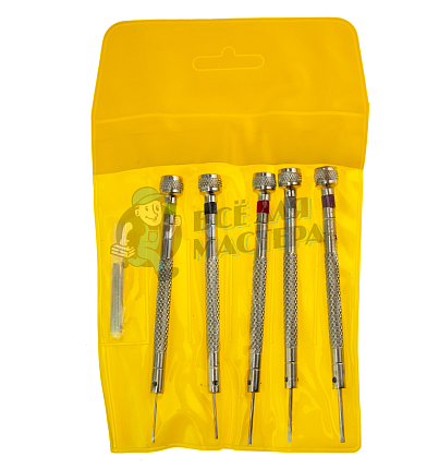 Набор отвёрток для ремонта часов (5шт, 1,6*1,4*1,2*1,0*0,8мм)