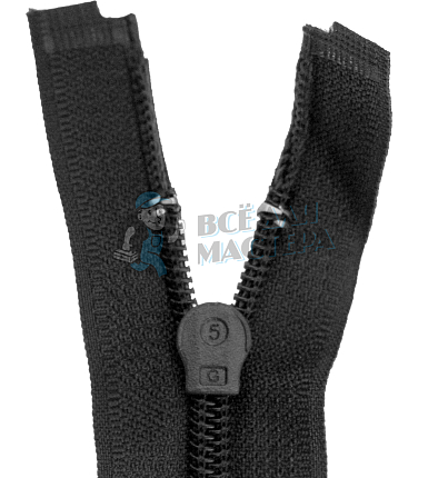 Молния спиральная (витая) тип 5 60см разъем цв 322 черный груша РЕВЕРС