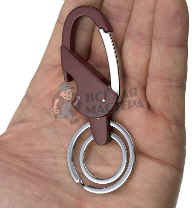 Карабин овальный с двумя кольцами для ключей и открывашкой