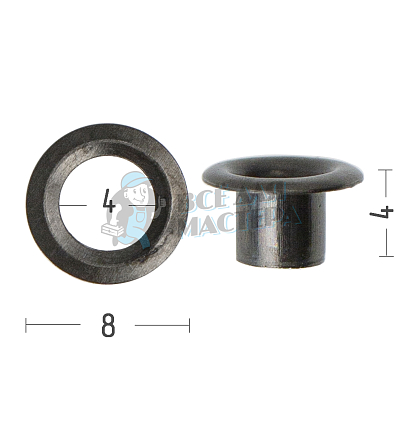 Люверсы №2, 4мм, сталь, цв. темный никель