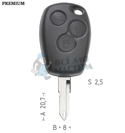 Корпус ключа NE38 NE73 NE79P49 3 кнопки RENAULT // КНР