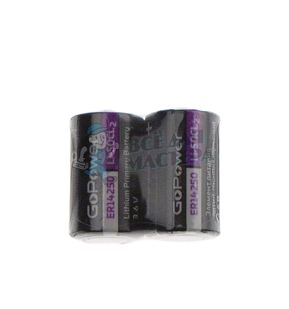 Батарейка GoPower ER14250 1/2AA Shrink 2 Li-SOCl2 3.6V (2/60/600) - Чертеж