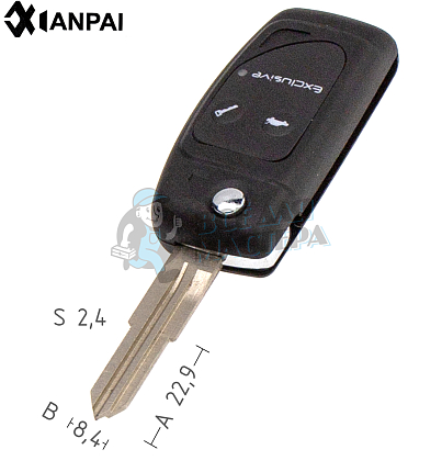 Корпус выкидного ключа OP-S HU46 HF43 2 кнопки CHEVROLET КНР