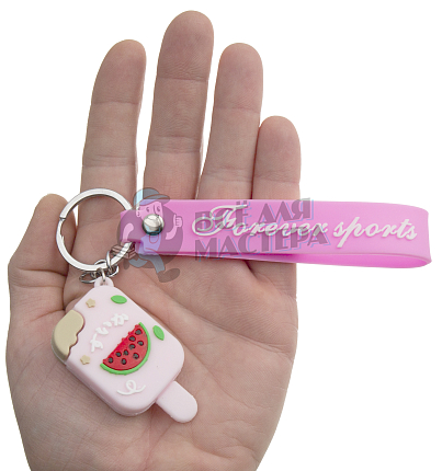 Брелок для ключей "Мороженое" + цв.розовый 