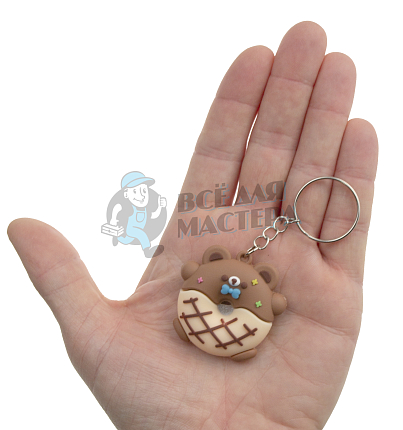 Брелок для ключей "Пончик Медвежонок" с кольцом
