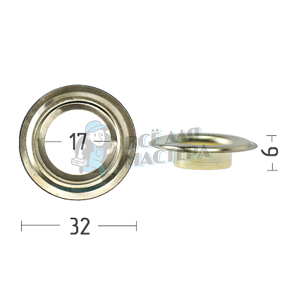 Люверсы №31, 17мм, сталь, цв. золото.