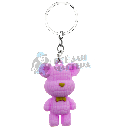 Брелок для ключей "Мишка с бабочкой" 