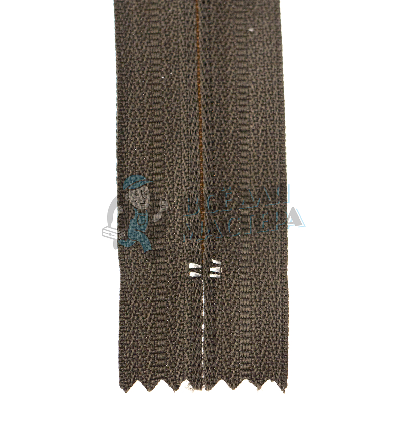 Молния спиральная (витая), Т-4 20см, неразъёмная, цв.хаки 328