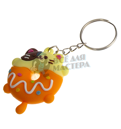 Брелок для ключей "Пончик Котик" с кольцом