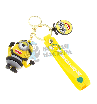 Брелок для ключей "Миньон" цв.желтый + карабин
