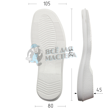 Подошва жен. Киров 80290 р. 38, цв. белый