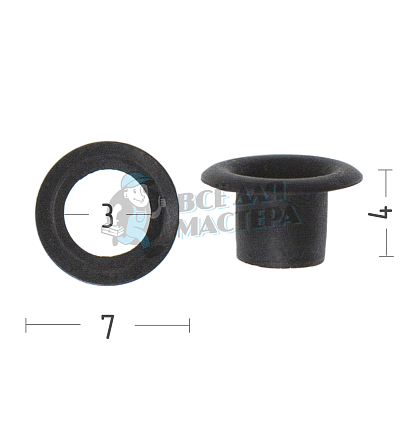 Люверсы №17, 3мм, сталь, цв. оксид.