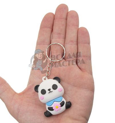 Брелок для ключей "Панда с синим воротничком"