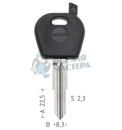 T00DW1RPA TP00DAE-4D.P2 а/пласт.с мест.п/чип DAEWOO - Чертеж