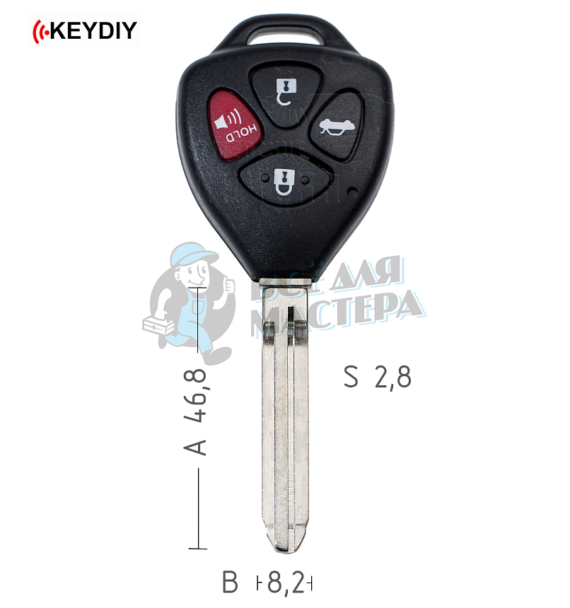 Ключ серии B в стиле TOYOTA для KD900 без встроенного чипа КНР// 3кн+паника