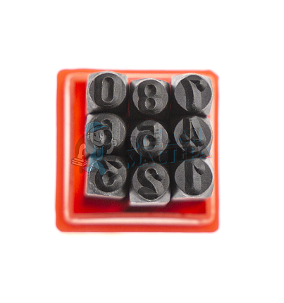 Штампы для тиснения по коже (цифры-9шт, 4мм)