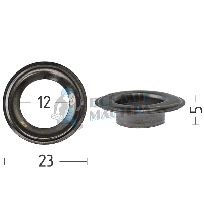 Люверсы №26, 12мм, сталь, цв. никель темн.