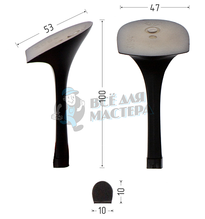 Каблуки ABS (3094) черн.мат. 9,5 см - Чертеж