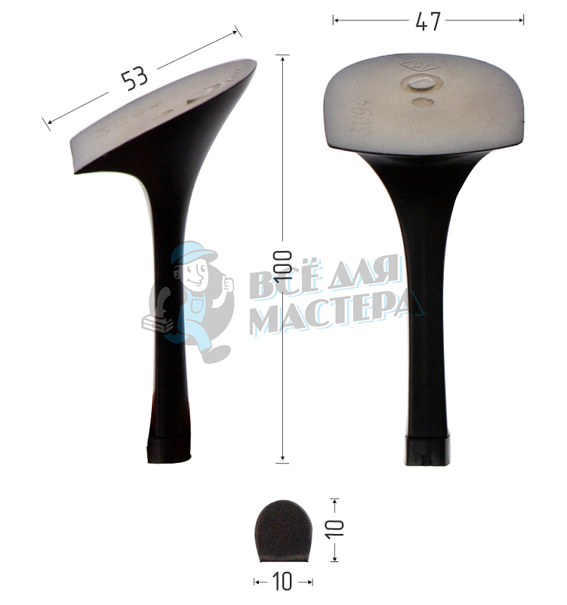 Каблуки ABS (3094) черн.мат. 9,5 см