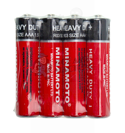 Батарейка Minamoto R03 AAA Shrink 4 Heavy Duty 1.5V (4/60/1200) - Чертеж