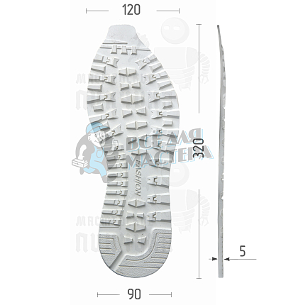 Подошва "Fashion 8005" т.5 р.41-44 белый