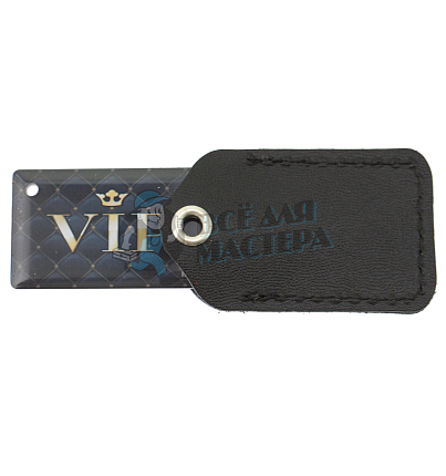 Чехол брелок прямоугольный с карабином, цв.черный 