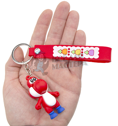 Брелок для ключей "Динозавр Йоши" цв. красный