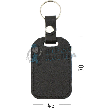 Чехол брелок для автомобильной сигнализации, прямоугольный, крепление на винте с кольцом, цв.черный